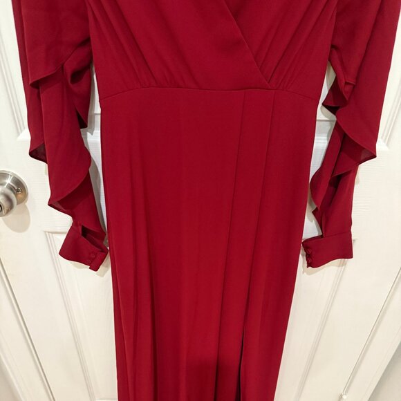 BCBGMAXAZRIA BURGUNDY DORAN MAXI DRESS GOWN NEW WITHOUT TAGS NWOT - Picture 7 of 13